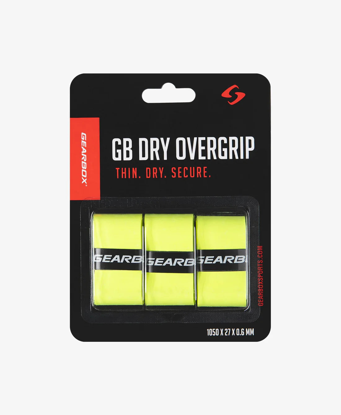 Gearbox Dry Overwrap Grip : Neon Yellow (Pack of 3)