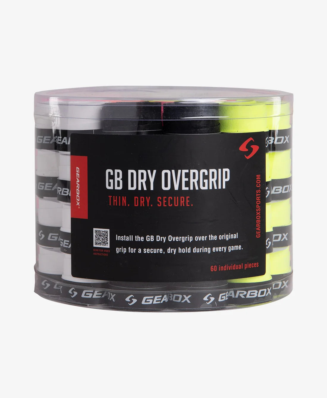 Gearbox Dry Overwrap Grip Bucket - 60 Pack - Varied Colors